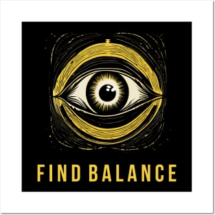 Classic aesthetic simple Golden eye: FIND BALANCE Posters and Art